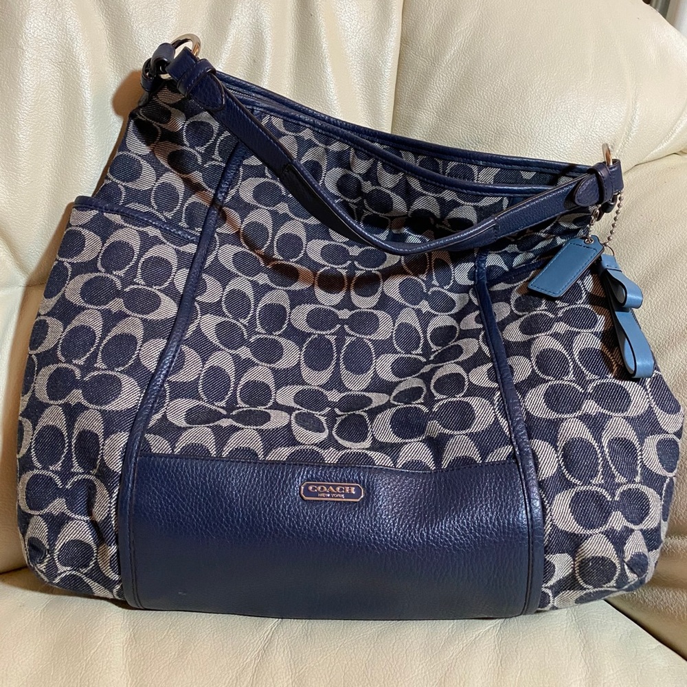 Coach signature handbag (14” x 13 “)